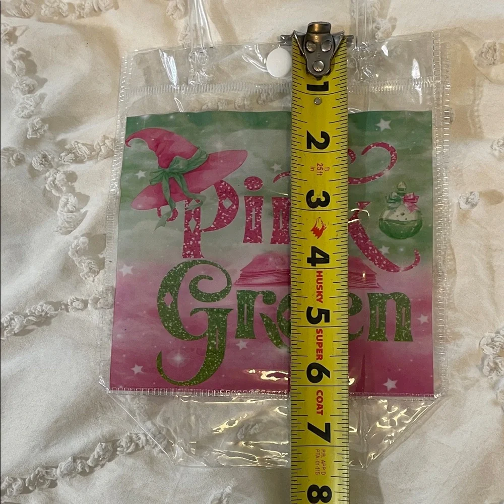 20 Pink and Green wicked themed Party Favor Bags with handles new snaps closed